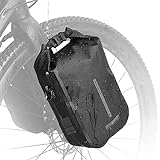 Rhinowalk Borsa impermeabile per forcella anteriore della bici, borsa da sella, borsa da sella, borsa da bicicletta, borsa a tracolla da 4 l, per e-scooter, accessori per mountain bike, colore nero