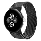 Astorgos Cinturino in Metallo Compatibile con Google Pixel Watch 3 41mm/Watch 2/Watch 1, Cinturino di Ricambio in Maglia di Acciaio Inossidabile con Chiusura Magnetica per Donna Uomo, Nero