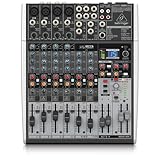 Behringer X1204USB Mixer 12 ingressi 2/2 bus, preamplificatori microfonici e compressori XENYX, equalizzatori britannici, processore multi-effetto 24bit, interfaccia USB/audio, Compatibile con PC, Mac