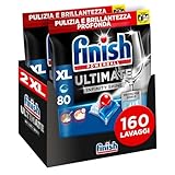 Finish Ultimate Infinity Shine Pastiglie Lavastoviglie, 160 Capsule Lavastoviglie al Limone, Detergenti per Lavastoviglie contro lo Sporco e i Residui Incrostati