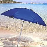 GARDENIA Ombrellone da Mare Spiaggia Giardino Diametro 200 con Palo 32mm Struttura Fibra di Vetro e Rivestimento Poliestere Anti UV Reflex Colore Blu, 1104.0004