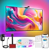 OtoLuxa Led Tv Retroilluminazione Intelligente con HDMI Box, RGBIC Luci Smart Retroilluminazione WiFi Fancy Leds Tv 3,8m con Fotocamera, per TV da 55-65 pollici, Controllo APP