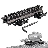 Bumlon Tactical Picatinny Riser Mount Rails Doppio sgancio rapido a 90 e 45 Gradi per staccare Il Profilo Medio a 13 Slot per l ottica con Puntino Rosso