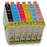 6 Cartucce compatibili per Epson T0481 T0482 T0483 T0484 T0485 T0486 Stylus Photo RX500 Stylus Photo R200 Stylus Photo RX600 Stylus Photo RX620