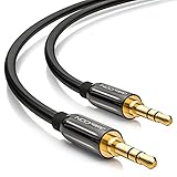 deleyCON 5m Cavo Jack 3,5mm Cavo AUX Cavo Audio Stereo Jack Plug Dritto per PC Laptop Cell Phone Smartphone Tablet Car HiFi Ricevitore - Nero