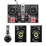 Hercules DJ Learning Kit MK II con controller DJ Inpulse 200 MK II, cuffie HD45 e altoparlanti DJ Monitor 32