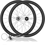 FURAHI 700C Strada Bici Set Ruote in Fibra di Carbonio Altezza del Cerchio 38/44/50/60/85 Millimetri Disco Freno Mozzi a sgancio rapido 100/135 Millimetri per 8-11 velocità 24/24H,60mm