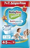 Babylino Sensitive SwimPants, Pannolini Mare e Piscina, Taglia 4-5 (9-15kg), 14 Unità