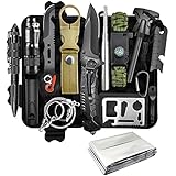 Kit Sopravvivenza 13 in 1 Campeggio Accessori di Emergenza, Regali per Uomini, Papà, Strumenti di Sopravvivenza Professionali, Regali di Compleanno di Natale, Idee per il Campeggio, Pesca, Caccia