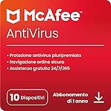 McAfee AntiVirus Plus 2024,10 dispositivi,Software antivirus, Internet Security e protezione dati,Windows/Mac/Android/iOS,Abbonamento di 1 anno,Codice di attivazione tramite e-mail
