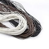 TOAOB 105 Meter Filo di Cerato in Cotone 1mm Cordino per Creazione di Gioielli Artigianato Fai da Te Collane Bracciali Accessori Nero Marrone Bianco