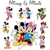 Adesivi murali bambini cameretta, Adesivi Murali Mick-ey e Min-nie Bambini, Adesivi da Parete Cartone Animato Decorazione, 3D Sticker Murale Rimovibile Fai-Da-Te, per Cameretta Nursery Baby Wall Decor