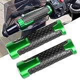 Universale 22MM 7/8" Manopole Manubrio Moto CNC Aluminio Anti-Scivolo Per Kawasaki Z900 Z750 Z650 NINJA ER6N ZX-6R ZX-10R Motocross Scooter Off Road (Verde)