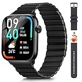 RUXINGX Smartwatch Donna con Chiamata, Orologio Fitnes con 100 Sport, SpO2 Cardiofrequenzimetro Calorie Monitoraggio del Sonno Notifiche Messaggi Android iOS Nero