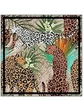 Braccialini Foulard quadrato con stampa multicolore a tema ghepardo. 90x90 cm Non definito 818 UNICO