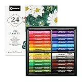 Artecho - Set di 24 Pastelli ad Olio per Pittura Artistica, Disegno, Miscelazione, Ombreggiatura, Forniture d arte per Principianti, Adulto, Ottimo Regalo di Natale.