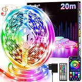 Striscia LED, 20M RGB Luci Camera da Letto, Bluetooth APP Controllato Multicolor Strisce LED, Fancy Led Strip LED Musica Sincronizza per Decorare Scale, Festa, Cucina Casa, Gaming Room