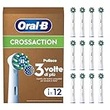 Oral-B Cross Action Testine Spazzolino Elettrico, Confezione da 12 Testine di Ricambio, Setole Angolate che si Adattano a ogni Dente per una Pulizia Profonda