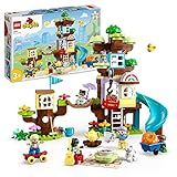 LEGO DUPLO Casa sull’Albero 3 in 1, Giochi per Bambini, Bambine dai 3 Anni in su, Attività Didattiche con 4 Figure della Famiglia, Animali Giocattolo, Mattoncini e uno Scivolo, Idee Regalo 10993