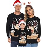 Felpe Uomo Donna Natale Senza Cappuccio Felpa Natalizie per Famiglia Felpa Famiglia Modello da Natale Casual Maglione Natalizia Classico per Tutta la Famiglia Christmas Sweatshirt di Natale Family