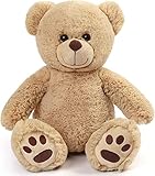 LotFancy Orso Peluche Teddy Bear Peluche Animale Orsetto da 30cm Orsetto Peluche Orsacchiotto Marrone Chiaro Regalo di San Valentino Natale