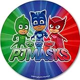 CIALDA in ostia Disney PJ Masks Personalizzabile Forma Rotonda diam. 20 cm, Decorazione per Torta