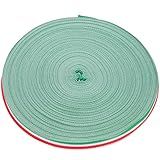 HEALLILY 1 Cm 50 M Rotolo di Nastro Sfuso Strisce di Poliestere Nastro Favorisce La Decorazione per Regali in Costume Borsa da Sposa (Rosso Bianco E Verde)