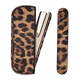 Protettivo Custodia con Coperchio Laterale Case Cover Set per IQOS ILUMA, pu+tpu accessori (Leopard brown)