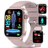 Marsyu 2024 Nuovo Smartwatch Donna con ECG/Acido Urico/𝐆li𝐜𝐞𝐦𝐢𝐚/Pressione Arteriosa/Sonno/BMI/Temperatura Corporea/Cardiofrequenzimetro,1,96" Orologio con Funzione Telefono,Pulsante SOS