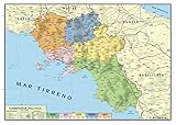 Carta geografica murale regionale Campania 100x140 bifacciale fisica e politica