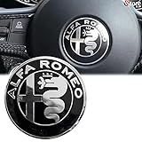 Logo per Volante Sterzo FREGIO Stemma Compatibile Per Alfa Romeo Nero Black Specchio Logo 40mm Giulietta, Mito, 147, 159, 156, 4c, Brera