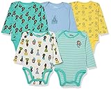 Amazon Essentials Disney | Marvel | Star Wars | Princess Body a Maniche Lunghe Bimba, Pacco da 5, Desidero Principessa, 24 Mesi