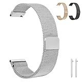 OFFCUP Cinturino per Orologio, Cinturino in Acciaio Inossidabile, 22 20mm Cinturino a Sgancio Rapido, Orologio Cinturini Maglia Milanese, Cinturino Orologio in Maglia per Uomo e Donna (Argento)