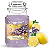 Yankee Candle Candela profumata | Giara grande Lavanda al limone | Candele a lunga combustione: fino a 150 ore | Candele Profumate - il regalo perfetto per le donne