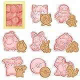 Formine Biscotti 3D, 8 Pezzi Plastica Stampi Biscotti, Cartoon Fun Cookie Cutter, Cookie Stampo, Formine Biscotti Bambini, Tagliabiscotti, Cookie Mold, per Decorare Biscotto, Dolci, Torta