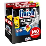 Finish Ultimate Infinity Shine Pastiglie Lavastoviglie, 160 Capsule Lavastoviglie al Limone, Pastiglie per Lavastoviglie contro lo Sporco e i Residui Incrostati