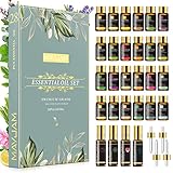 MAYJAM Set di Olio Essenziali 28pcs - Set Regalo Di Oli Essenziali Per Umidificatore, Diffusore, Fai Da Te, Casa, 24 Oli Essenziali Singoli + 4 Miscele Di Oli Essenziali