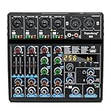 Depusheng M6 Mixer DJ a 6 canali console di miscelazione portatile Bluetooth MP3 256 effetti digitali integrati interfaccia USB per la registrazione del computer streaming live podcasting