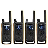 MOTOROLA Solutions - Lotto di 4 Walkie Talkie - TALKABOUT T82 EXTREME - PMR446 - Giallo/Nero - Lungo raggio - Indice IPX4 - Microfoni remoti - Ambienti difficili