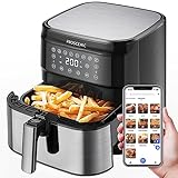 Proscenic T21 Friggitrice ad Aria, 5.5L Air Fryer Controllo con App & Alexa e Display LED Toccabile, Funzioni Timer/Preriscaldamento/Programmi/Senza BPA e PFOA per Patatine Fritte/Ali di Pollo/Pizza