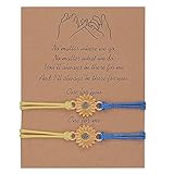 Braccialetto Girasole, 2 Pezzi Braccialetti Amicizia, Braccialetto di Promessa, Braccialetto Amore e Amicizia, Braccialetti Amicizia Regalo, Braccialetto Regalo Compleanno, con Carta Messaggio