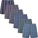 JupiterSecret Boxer Uomo 100% Cotone Morbidi e Traspiranti Mutande Uomo a Quadri Boxer Americani Uomo 6 Pezzi, L