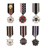 6 Pz Tessuto Distintivo Spilla Collare Militare Mens Cosplay Pin