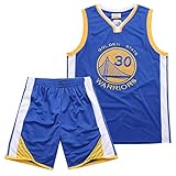 DaceStar 2 Pezzi Completo Basket Bambino, Blu Completo Basket Ragazzo, Magliette e Pantaloni da Basket, Completino Basket Bambino 6 8 10 12 14 Anni(2XL)