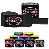 Farabi Sports Bambini bendaggi Boxe 2,5 Metri di Lunghezza fascie da Boxe - Fascette Boxe con Coppia per MMA, Muay Thai, Allenamento, Kickboxing e Sport da Combattimento (Black)