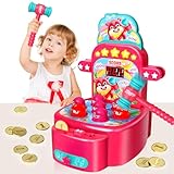 Yerloa Whack Game Talpa per Bambini, Mini Gioco Arcade Elettronico per Bambine di 3 4 5 6 7 8 Anni, Giocattolo Educativo Interattivo con 2 Martelli, Suono e Luce Regalo per Bambini di 3-8 Anni