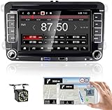 [1+32G]CAMECHO Android 13 Autoradio per VW Golf 5 Golf 6 Polo Passat Tiguan Seat Tiguan Touran, 7 Pollici 1080P HD Touch Screen con WIFI/GPS Navigation/Bluetooth/FM/EQ/Mirror Link+Retrocamera