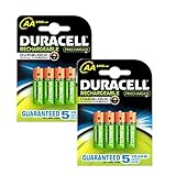 Duracell rechargeable 2400 mAh AA batteries - 8 pack