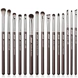 Jessup pennelli occhi pennelli trucco occhi pennelli make up occhi Professional 15 pz Pennello ombretto Sopracciglia correttore Eyeliner sfumare sintetici premium marrone T499