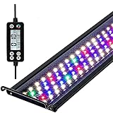 Illuminazione per acquario, Luce Acquario Impermeabile a Spettro Completo con Timer, LED RGB+Bianco 24/7 Acquario, 42W 120cm 2815 Lumen per 118-135cm Acquario